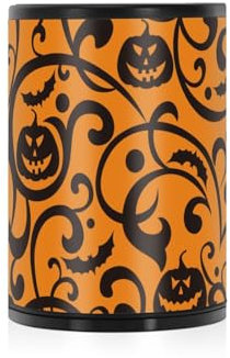 Halloween-Aschenbecher mit abstraktem Kürbismuster, orange, für Zigaretten im Freien, mit geruchsdichtem Deckel, tragbares Autozubehör, rauchfrei, Aschebehälter