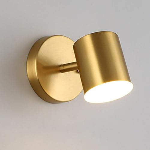 KRUIHAN LED Gold Wandleuchten 350°Drehbare Wandleuchte Modern Minimalistisch Dreifarbig Wandleuchter,Wandmontageleuchte für Nachttisch,Wohnbereich,Badezimmer,Schlafzimmer,Korridor (A Typ)