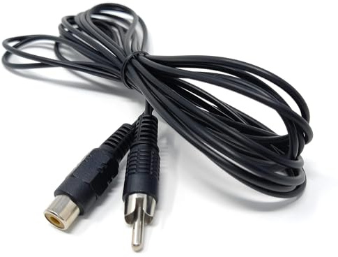 Drut Cavo di prolunga fono Singolo Mono Presa RCA a RCA da 2 m Cavo Audio Video Hi-Fi/TV (6,5 Piedi, Nero)