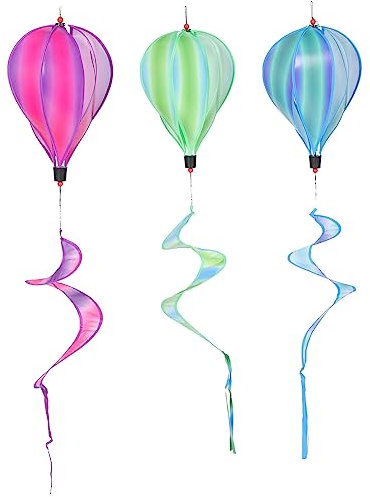 Milisten 3stücke Teiliges Hängende Garten Windmühlen Form Von Heißluftballons Wetterfeste Deko Für Garten Balkon Und Bunte Rotierende Windspiele Für Außenbereich