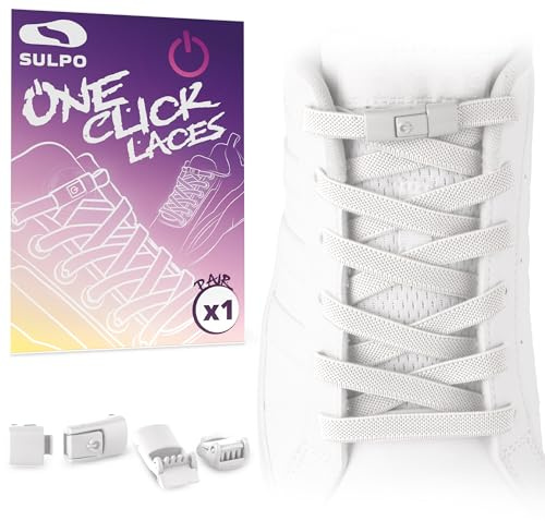 SULPO Cordones One Click planos sin atar - Cordones coloridos de cierre rápido - cordones elásticos - cordones de goma - cordones - cordones para niños y adultos