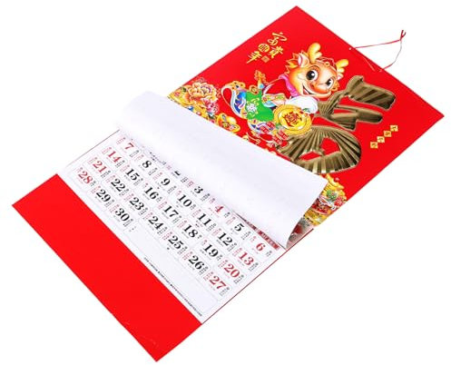 NUOBESTY Chinesischer Kalender Zum Aufhängen Wand Traditioneller Monatskalender Aus Papier Für Haushalt