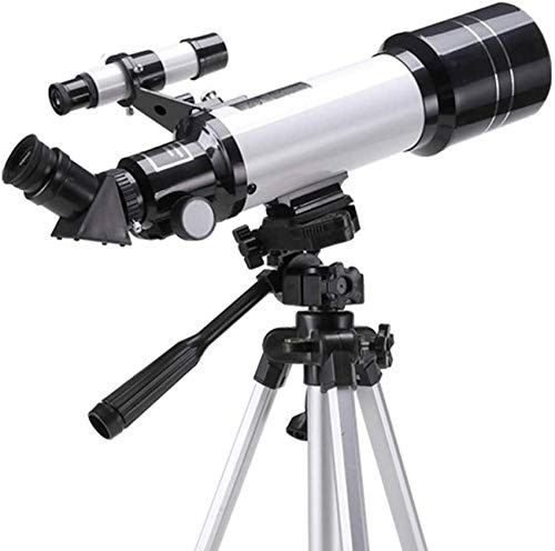 ZSLBGUYIAD Refraktor-Teleskop, Teleskop für Kinder und Erwachsene, Astronomie-Anfänger, 70-mm-Teleskope, 700 mm Brennweite, 120-fache Vergrößerung, Zielfernrohr, Refraktor-Teleskope, weiß