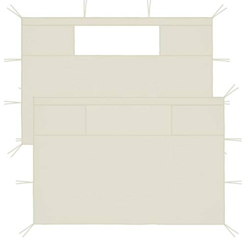 Pavillon-Seitenwände mit Fenstern, 2 Stück, cremefarben