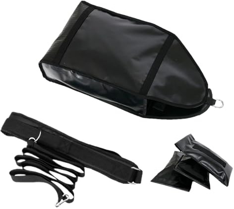 Streysisl Équipement de gymnastique de traîneau, traîneau de traction réglable, luge de football, sac de sable avec 3 sacs de sable pour entraînement de vitesse de sprinter