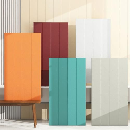 Koncey Peel and Stick Headboard Upholstered Wall Panels Tatami Anti-collision Wall Mat Self-adhesive Waterproof Bedside Wall Padding Padded wall Panels for Bedroom(Grey,6 pcs)