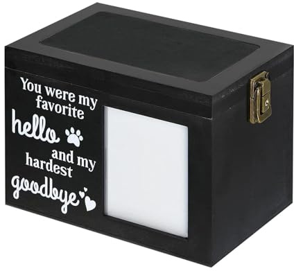 Urne pour sac pour animal de compagnie, boîte pour sac pour animal de compagnie, boîte à souvenirs en bois avec cadre photo, boîte souvenir pour animaux de compagnie, urnes pour les cendres de chiens