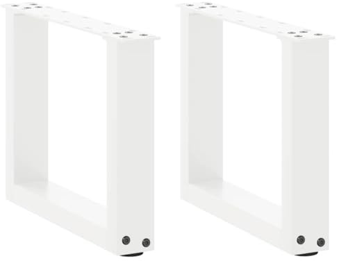 vidaXL Couchtischbeine U-Form 2 STK. Weiß 30x(30-31) cm Stahl