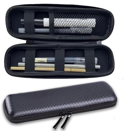 agogue 2 Stück Federmäppchen, Federtasche Stifte Federpenal Stifteetui Mäpchen für Executive Füllfederhalter Haltbare Stiftetasche mit Reißverschluss Pencil Case für Büro Schule Bleistifte(Schwarz)