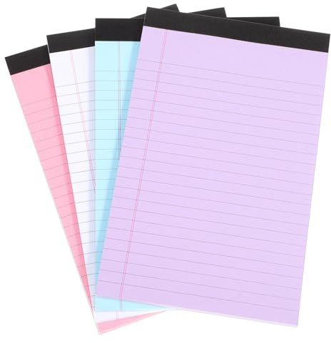 Lurrose 4 Stück Bunte Notizblöcke aus Papier mit Glatter Schreiboberfläche und Tintenbluten für Schulanfang Party und Abschlussfest als Farbenfroher Notizblock Zufällige Farbe