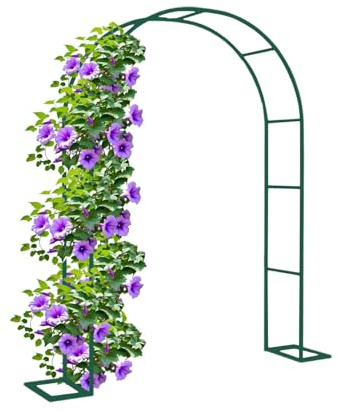 Arco Para Rosas Metálico Para Rosales Y Plantas Trepadoras,Arco De Jardín Con Base,Exterior Pérgola Enrejado,Fiesta De Bodas Decoracion,césped,Ancho120/180/280cm,Negro,Blanco,Verde(Green,260X220x40cm)
