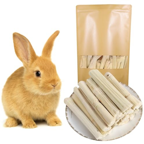 Rynvarl Bastoncini di Bambù Dolce 300g – Snack naturali e giocattoli da masticare per la cura dentale di conigli, criceti, porcellini d’India, cincillà e altri piccoli animali (Sweet Bamboo)