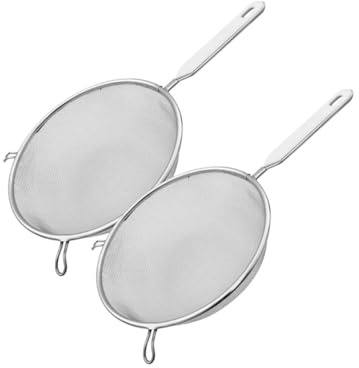 Fackelmann 9321650B 9321650 Lot de passoires, tamis en inox, chinois en acier inoxydable diamètre 20 cm longueur totale 34 cm