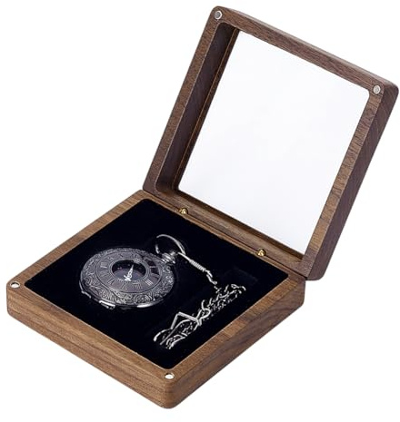 PH PandaHall 10 x 10 cm valutträ klocklåda med klart lock fickur visningsbox organiseringsfodral presentfodral för män fars dag födelsedag resa hembutik display inre diameter: 66 x 48 mm