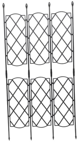 Gatuida Support Treillis Jardin Plantes Grimpantes Extérieur, Grillage Métallique Réglable 46,5-90 Cm Noir, Système De Soutien Robuste pour Vigne, Clématite Et Rosiers en Plein Air