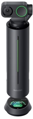 Insta360 WaveLink - 4K Konferenzraum-Freisprecheinrichtung und Kamera, Lautsprecherverfolgung, 5 m 360° Sprachabnehmer, Rauschunterdrückung, KI-Transkription und Zusammenfassungen, Plug & Play