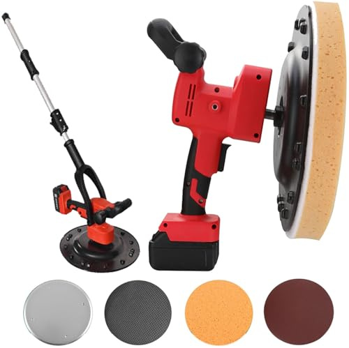 Paleta eléctrica, máquina pulidora de alisado de pared, kit de alisado de superficies de cemento de mano, velocidad ajustable, para construcción de superficies de mortero de pared