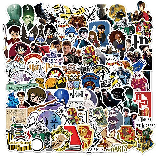 100PCS Cartoon Anime Style Stickers Pack,Vinyl Waterproof Decals, Cute Harrry Movie Character Decals for Water Bottles, School Rewards, Laptop Skateboard Phone Guitar Case Decor