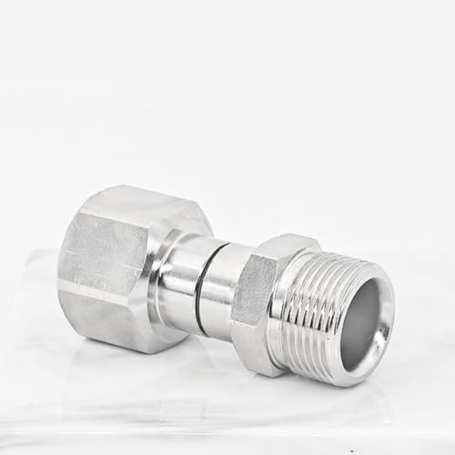Edelstahl-Drehgelenk für Hochdruckreiniger mit Anti-Anschluss und 360-Grad-Drehgelenk, passend für M22 14 mm und 15 mm Schläuche (M22 15 mm)