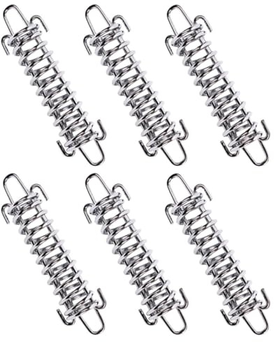 GLEAVI 6 Pezzi Fibbie di Fissaggio per Corda in Acciaio Inox, Tenditori a Molla Portatili per Tende e Tende da Sole, Accessori per Campeggio, Spiaggia ed Escursionismo
