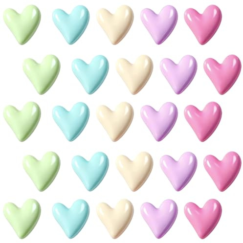 25 Magnet Frigo Forme de Cœur Decorative Magnet Mignons Couleurs Vives 3D | Magnets Puissants et Décoratifs Adaptés aux Réfrigérateurs, Tableaux Blancs, Tableaux Noirs et à la Décoration de Bureau