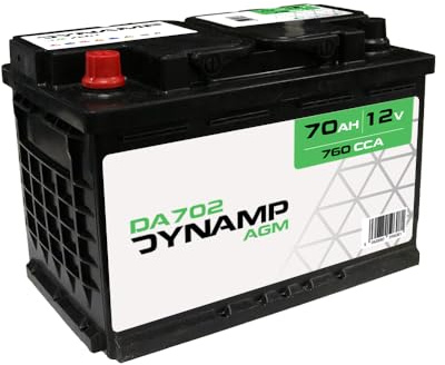 Dynamp DA702 AGM 12V 70Ah Leisure and Standby Battery, 760A CCA, 278x174x189.5mm, 20.30kg