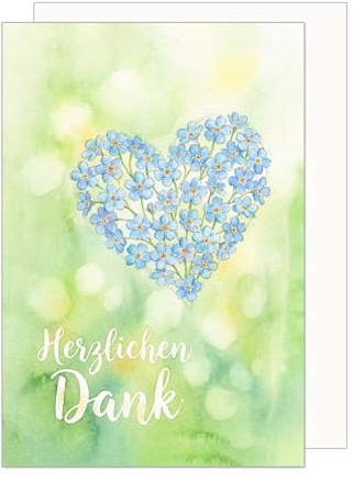 Edition Seidel Premium Dankeskarte mit Umschlag. Grußkarte Klappkarte Karte Danksagung Danke Dankeschön Dankbarkeit Wertschätzung Spruch Herzlichen Dank Mann Frau Herz Natur (D168 SW026)