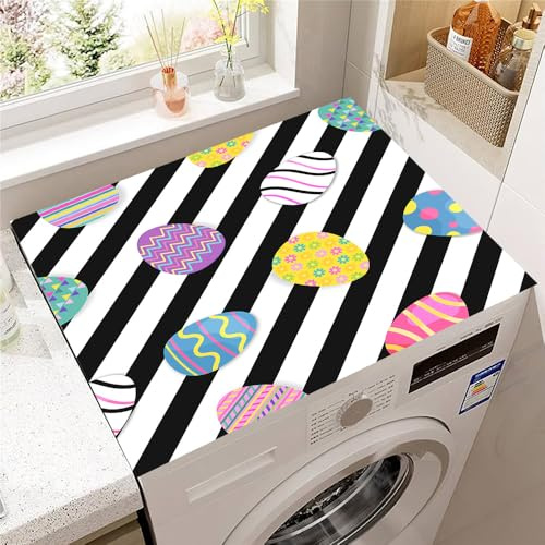 Hearda Housse Machine a Laver Pâques 3D,Dessus Tapis Lave Linge Antidérapant,Housse de Protection pour Machine à Laver Top,Tapis de Protection pour Dessus Sèche-Linge (Œuf de Pâques,30x40cm)