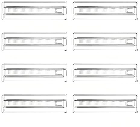 YNNHUDEEP Divisori regolabili per cassetti, 8 pezzi, 28,7-50,5 cm, organizer per cassetti, divisori regolabili per armadio, scrivania, camera da letto, cucina, plastica trasparente