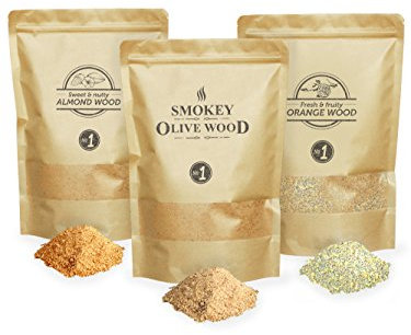 Smokey Olive Wood SOW-132 Sägemehl, Orange und Mandel, Braun, Grau, Gelb, Rot