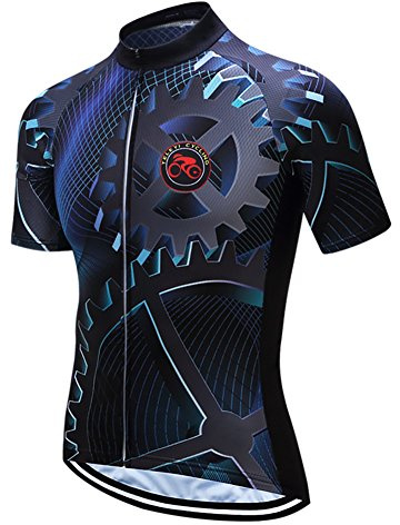 Weimostar Sportbekleidung Radtrikots Kurzarm Fahrradbekleidung Fahrrad top Männer MTB Jersey Atmungsaktive Sommer Schwarz