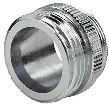 tecuro Adaptador de conexión, pieza de transición, para grifos, M24 x 1 a 3/4 pulgadas, con moleteado, latón cromado, 20091