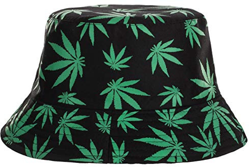 Brandsseller Sonnenhut Cannabis Design Fischerhut Sommerhut Travel Cap 100% Baumwolle