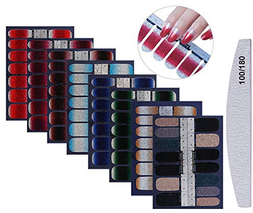 MWOOT 8 Feuilles Mix Couleur 3D Design Auto-adhésif Nail Art Sticker Autocollant à Ongles bricolage Manucure