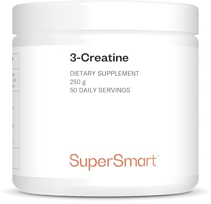 3-Creatine - 3 Formes de Créatine (monohydrate, phosphate, pyruvate) - Contribue à Accroître le Volume et la Force Musculaire - Réduit le Temps de Récupération - Poudre - Vegan - Supersmart
