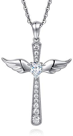 Kreuz Kette Silber 925 Kreuz Anhänger Silber Damen Kette Kreuz Silberkette Damen Herz Kette Kreuz Silberkette mit Kreuzanhänger Halskette Damen Kreuz Kreuzkette Silber Damen