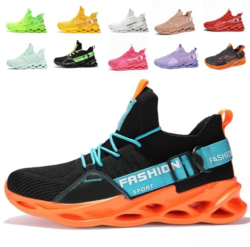Sportskor Löparskor Andningsbara Lätta sneakers Gym Fitness Sneaker för män Kvinnor G133 Orange Black 43EU