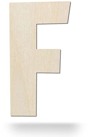 Kleenes Traumhandel Holzbuchstaben - Buchstabe aus Holz - Buchstaben für Türbeschriftung - Alphabet aus Holz für Kinderzimmer, Wohnzimmer u.v.m. - (10 cm, Großes F)