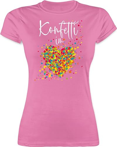 Shirtracer - Shirt Damen - Karneval & Fasching - Konfetti im Herzen I