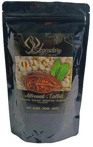 Legendary CALLETS WEIß 500 gr - Original belgische Schoko Drops, für Schokoladen-Fondue und Schoko-Brunnen, Ganache, Glasur, zum Trinken usw.