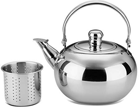 kettles NLIAN- Moderno Stufa in Acciaio Inox, Bollitore Ad Induzione con Tutte Le Maniglie in Acciaio E Filtro 14 Cm / 16cm / 18 Cm / 20 Cm(Size:20cm)
