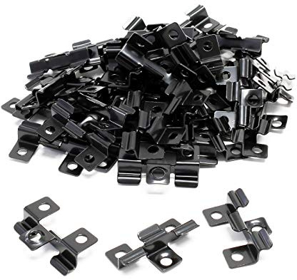 Wiltec Clip di fissaggio per listoni da pavimento esterno Decking Acciaio inox 6 mm 50 pezzi Nere