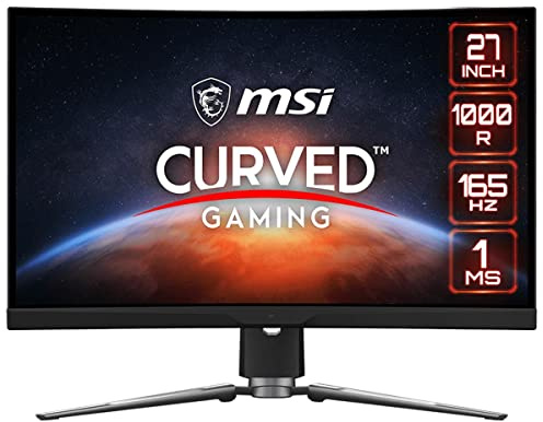 MSI Full HD antirreflejos 1ms 2560 x 1440 ultra ancho 165Hz frecuencia de actualización QHD Ready USB/DP/HDMI Smart Headset Hanger FreeSync Monitor curvado para juegos de 27 pulgadas (Optix MPG