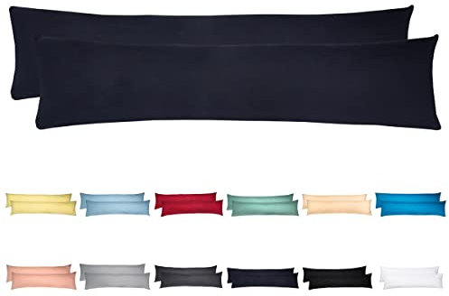 Livessa Seitenschläferkissen Bezug 40 x 145 (2er Set Kissenbezüge) - Kissenhülle mit Reißverschluss,%100 Baumwolle, Oeko-Tex Zertifiziert, atmungsaktiv, Kissenbezug für Seitenschläferkissen