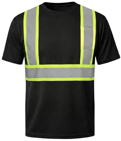 HYCOPROT Warnschutz T-Shirt Warnweste Reflektierend Warnweste Atmungsaktiv Leicht Kurzarmshirt Kurzarm Arbeitskleidung Sichtbarkeit Hemden