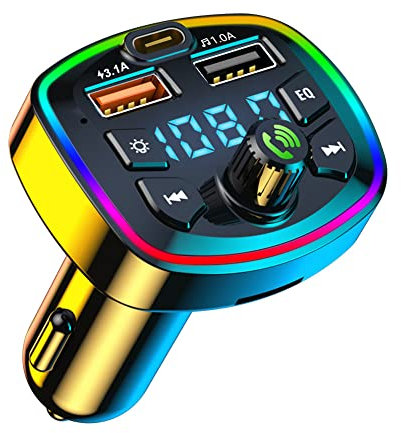 GoolRC MP3-Player für Auto, BT5.0, FM-Transmitter, Dual-Radioempfänger, USB, PD, Ladeadapter, unterstützt Anrufe mit Freisprecheinrichtung, TF-Karte/Display USB-Laufwerk-Spannung