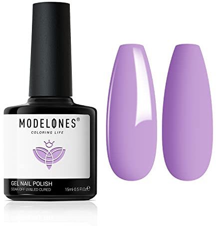 Modelones Grape Purple Gel Nail Polish, 1 Pcs 15ml Purple Color Gel Nail Polish Soak Off LED Long Lasting French Manicure Essential Gel Nail Varnish Salon Design DIY at Home Gifts for Women