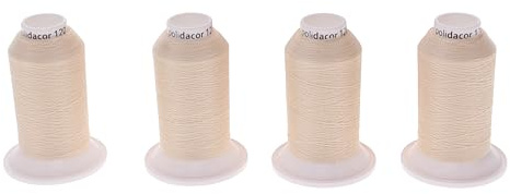 SEWFIL Home - Poldacor 120 - 4-pack med polyestersytråd - 4-pack med 1 000 meter 0608 spolar - Beige