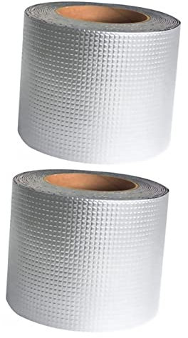 Baluue 2 Piezas Pegamento Súper Resistente Al Agua Cinta De Embalar Cinta Adhesiva Cinta Reparadora De Tuberias Cinta Autoadhesiva Caucho De Butilo Cinta De Sellado Papel De Aluminio