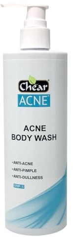 Chear Acne Body Wash 400ml - with Salicylic Acid Lactic Acid Witch Hazel Blemish Spot Treatments Scar Removal Pimple for Adults and Teens Bumpy Skin Gentle Shower Gel